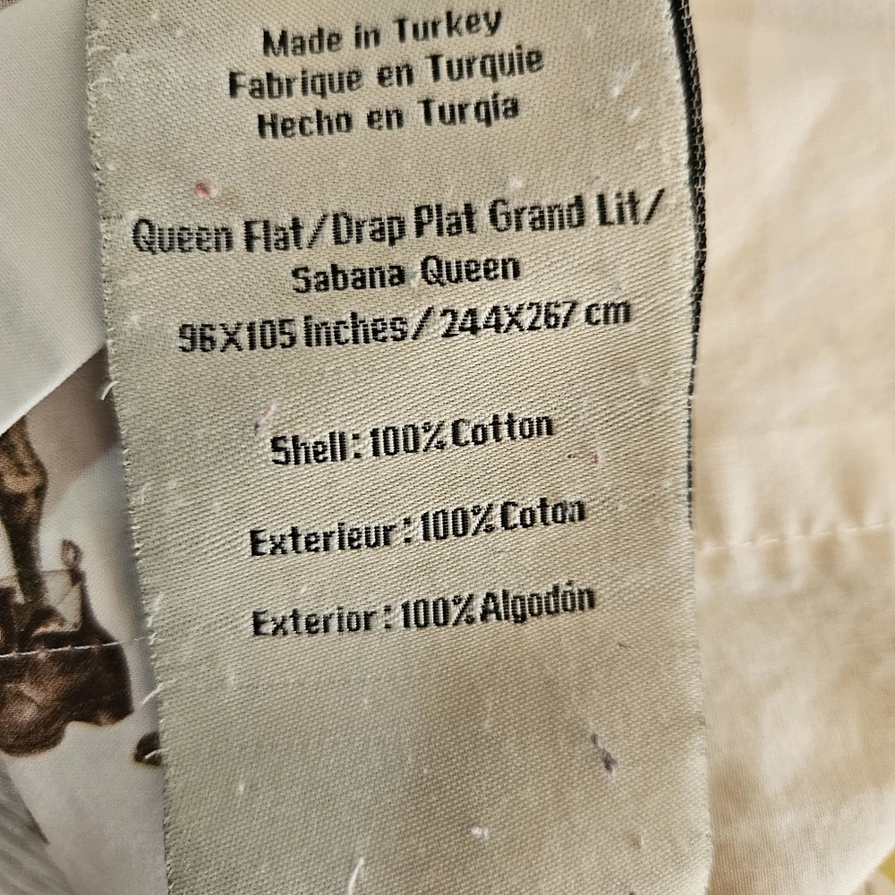 RARE Pottery Barn Silly Stag 3 Piece Queen Sheet Set *Flat Fitted 1 Pillowcase